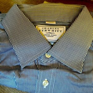 Charles Tyrwhitt Gingham Check Multi Color Pattern Mens Dress Shirt Size 16.5-33